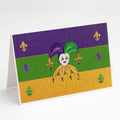 Mardi Gras Greeting Cards Pack of 8 Blank Cards with Envelopes Whimsical A7 Size 5x7