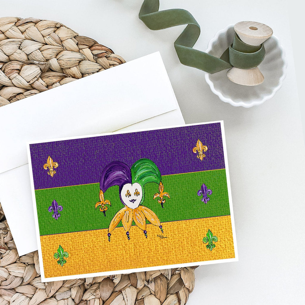 Mardi Gras Greeting Cards Pack of 8 Blank Cards with Envelopes Whimsical A7 Size 5x7
