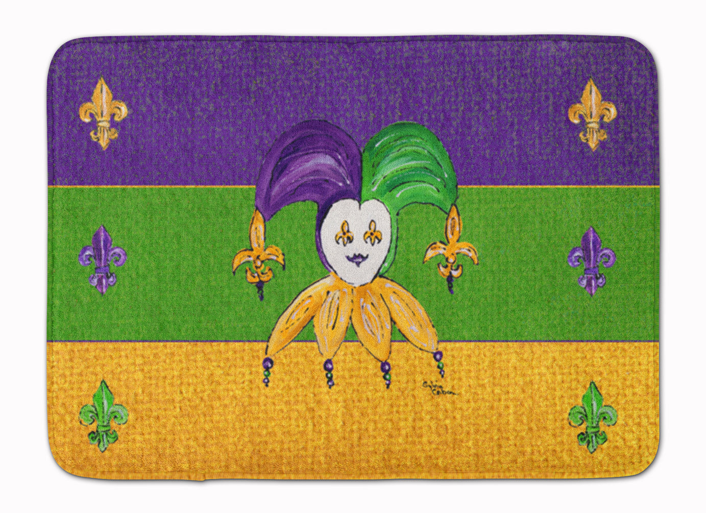 Mardi Gras Memory Foam Kitchen Mat Machine Washable Anti-Fatigue Cushion Comfort Bath or Kitchen Rug