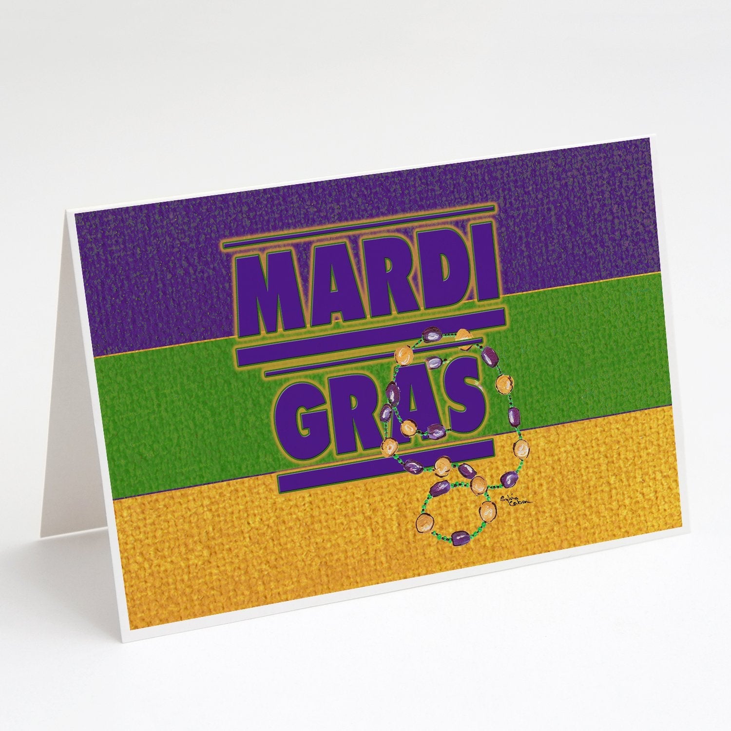 Mardi Gras Greeting Cards Pack of 8 Blank Cards with Envelopes Whimsical A7 Size 5x7