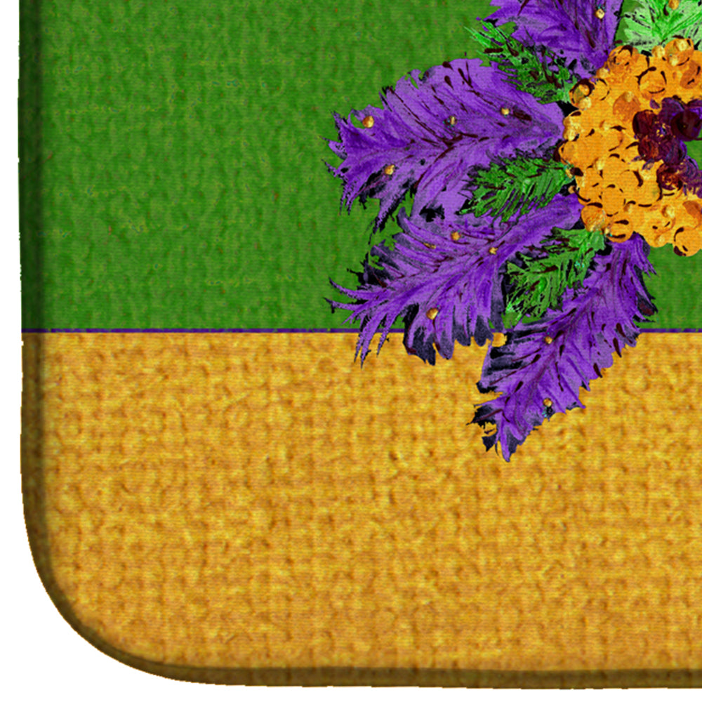 Mardi Gras Dish Drying Mat Absorbent Dish Drying Mat Pad for Kitchen Counter Dish Drainer Mat for Countertop, 14 x 21", Multicolor
