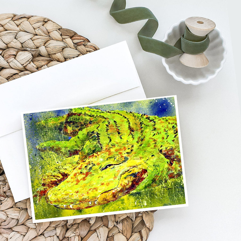 Alligator Greeting Cards Pack of 8 Blank Cards with Envelopes Whimsical A7 Size 5x7