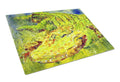 Alligator Cutting Board Tempered Glass Kitchen Cutting Surface, Heat Resistant Chopping, Non-Slip Feet, Food Prep & Serving