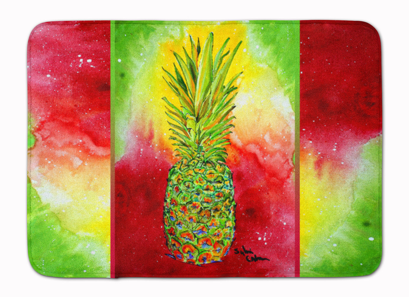 Pineapple Memory Foam Kitchen Mat Machine Washable Anti-Fatigue Cushion Comfort Bath or Kitchen Rug