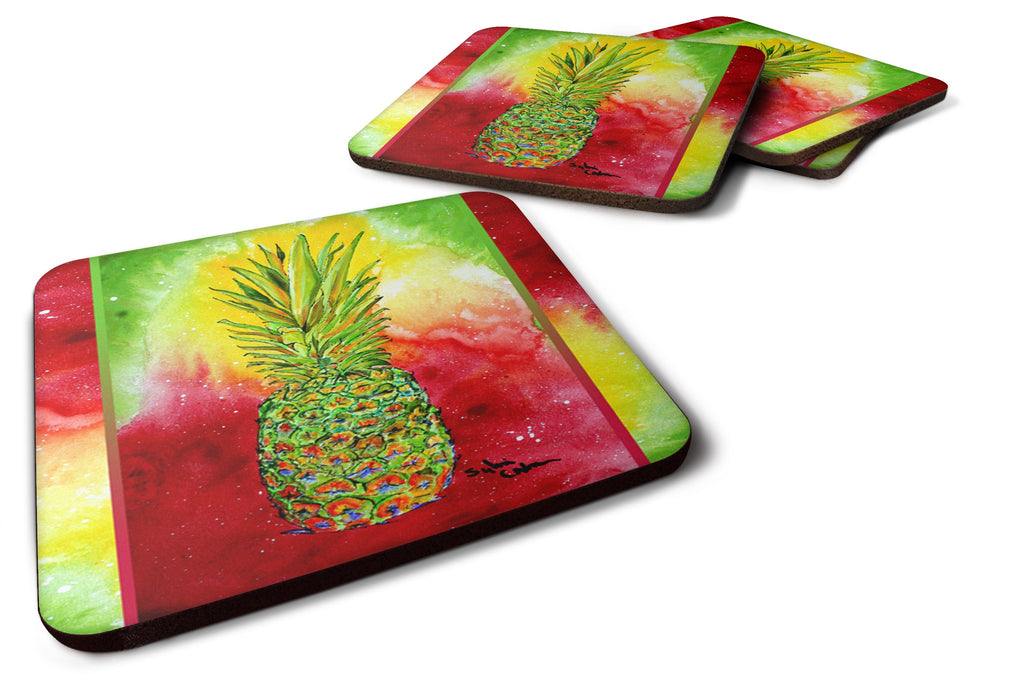 Pineapple Foam Coasters Set of 4 Cup Coasters for Indoor Outdoor, Tabletop Protection, Anti Slip, Mouse pad Material
