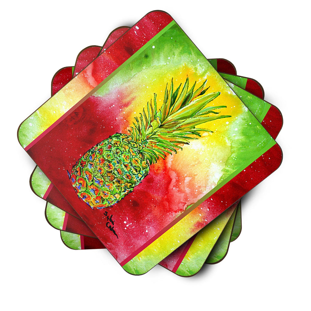 Pineapple Foam Coasters Set of 4 Cup Coasters for Indoor Outdoor, Tabletop Protection, Anti Slip, Mouse pad Material