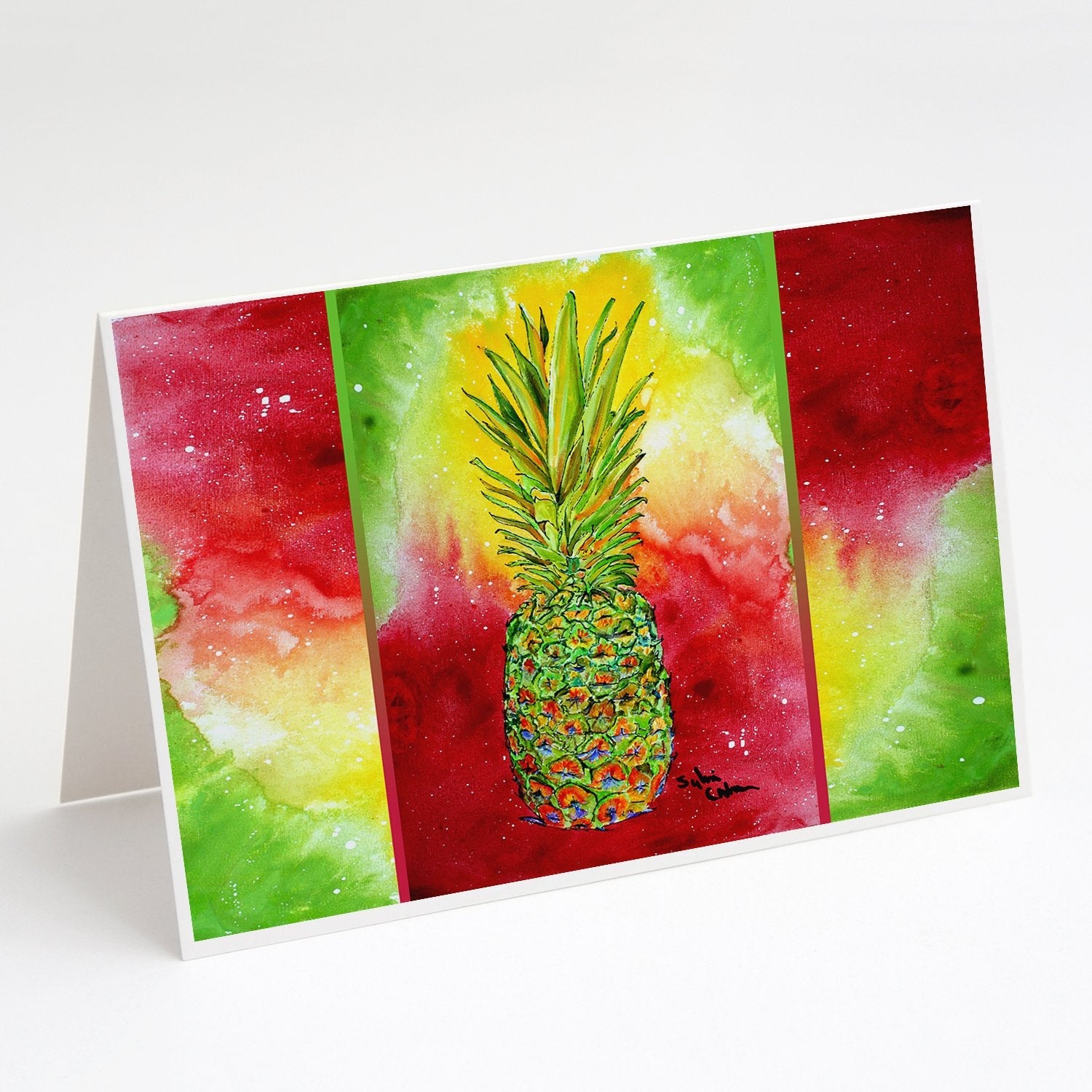 Pineapple Greeting Cards Pack of 8 Blank Cards with Envelopes Whimsical A7 Size 5x7