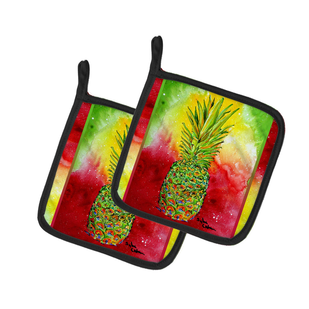 Pineapple Pot Holder Set of 2 Heat Resistant Quilted Hot Pads 7.5 x 7.5 Inch, Insulated Kitchen Trivets for Cooking & Baking