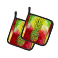 Pineapple Pot Holder Set of 2 Heat Resistant Quilted Hot Pads 7.5 x 7.5 Inch, Insulated Kitchen Trivets for Cooking & Baking