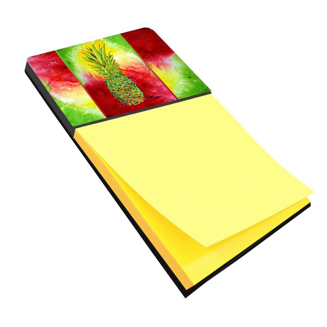 Pineapple Watercolor Sticky Note Holder Refillable Dispenser Desk Accessory 3x3 Pad Gift