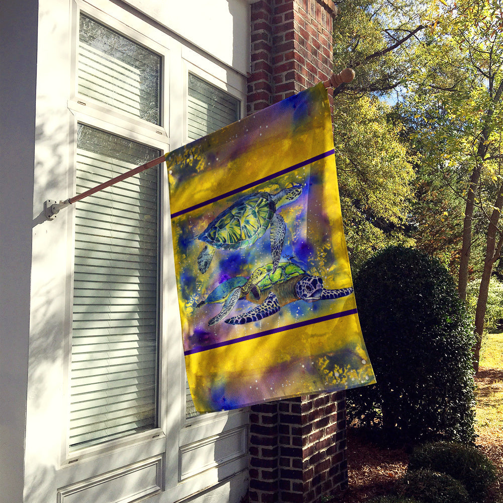 Turtle House Flag 28x40 Porch Sleeve Pole Decorative Outside Yard Banner Artwork Wall Hanging, Polyester
