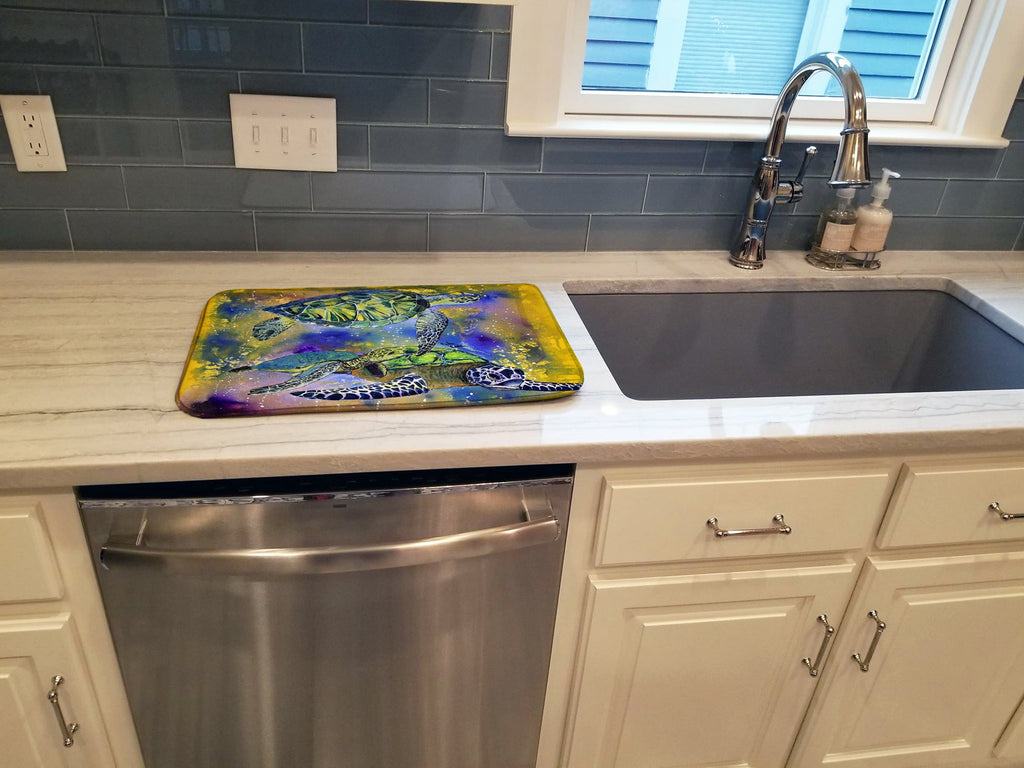 Turtle Dish Drying Mat Absorbent Dish Drying Mat Pad for Kitchen Counter Dish Drainer Mat for Countertop, 14 x 21", Multicolor