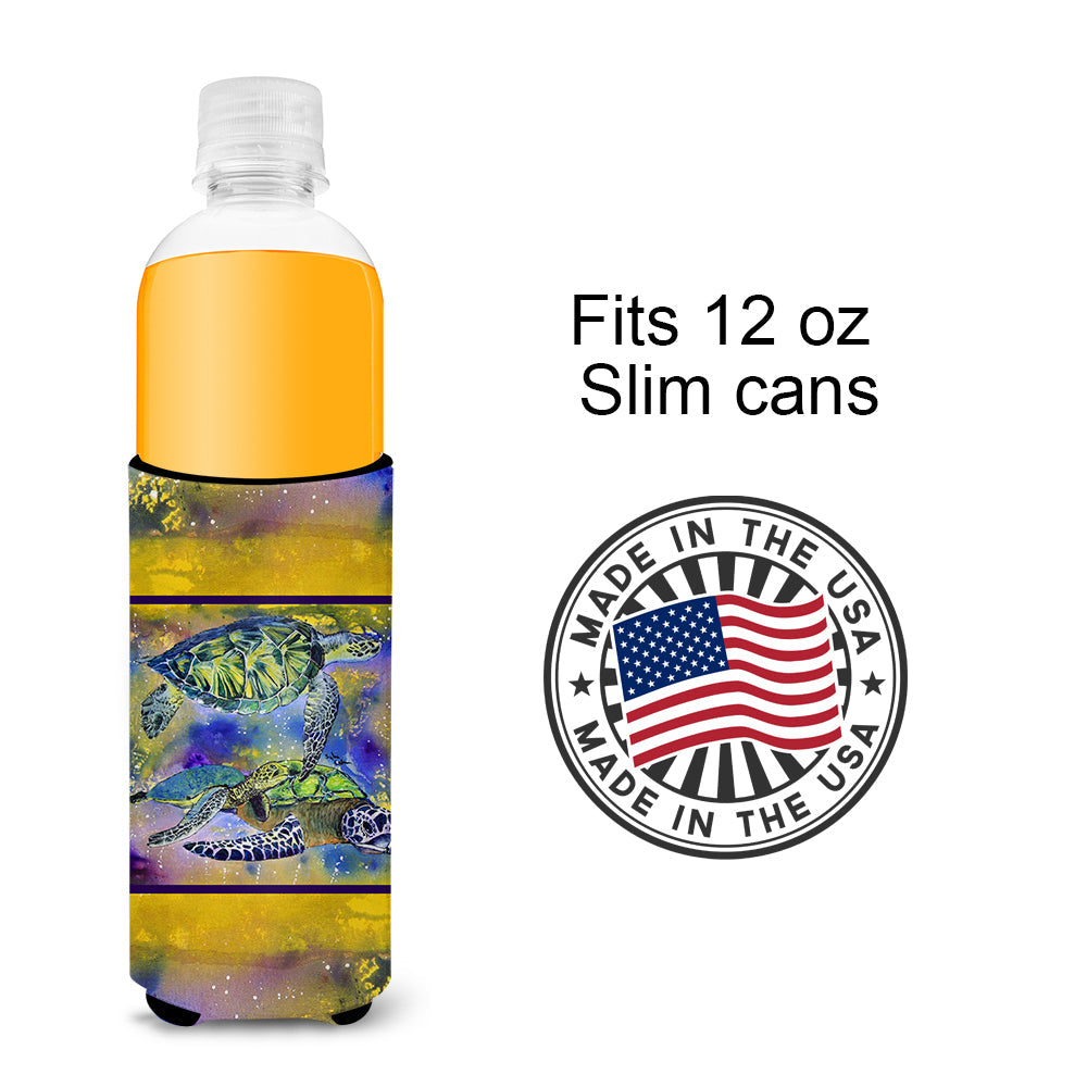 Turtle Slim Can Hugger , Insulated Foam Hugger for 12 oz Slim Cans, Beer Bottles & Water Bottles, Printed in USA