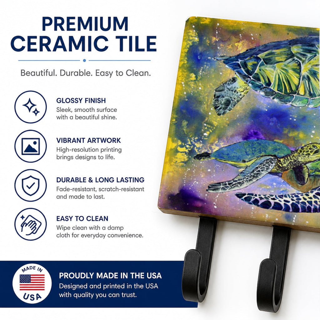 Turtle Leash or Key Holder Wall Hooks, Coat Rack Wall Mount, for Hanging Keys, Towels, Aprons, Leashes