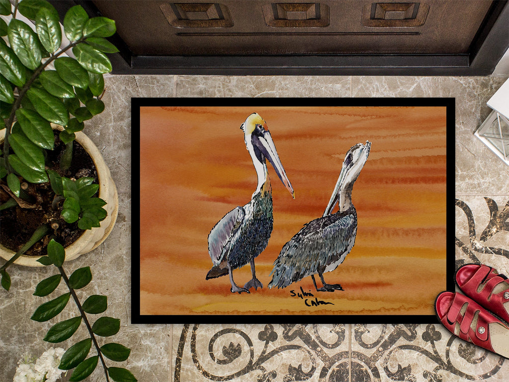 Pelican Doormat Indoor Outdoor 24H X 36W Front Door Mat Rugs for Entryway, Non Slip Washable Low Pile,