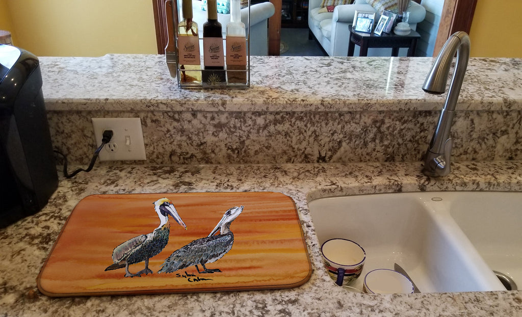Pelican Dish Drying Mat Absorbent Dish Drying Mat Pad for Kitchen Counter Dish Drainer Mat for Countertop, 14 x 21", Multicolor