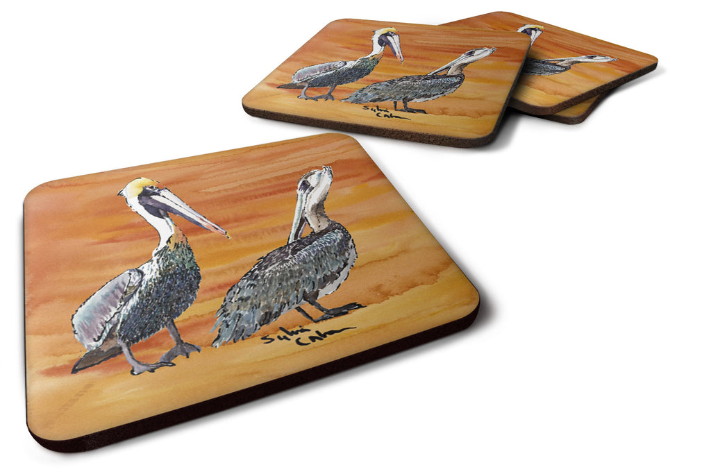Pelican Foam Coasters Set of 4 Cup Coasters for Indoor Outdoor, Tabletop Protection, Anti Slip, Mouse pad Material