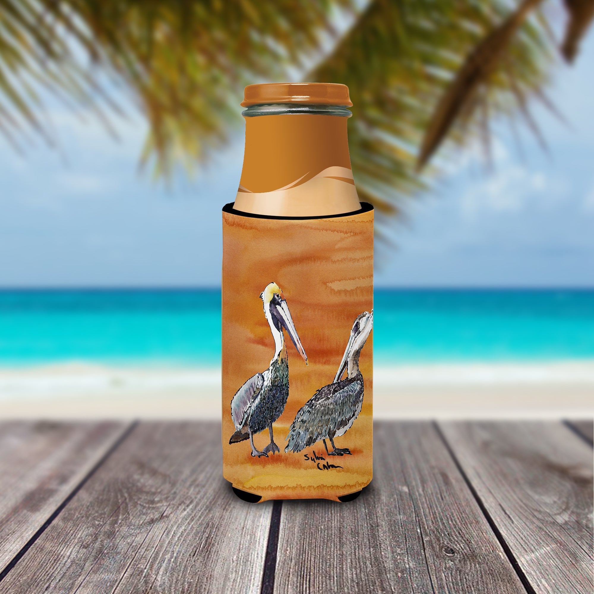 Pelican Slim Can Hugger , Insulated Foam Hugger for 12 oz Slim Cans, Beer Bottles & Water Bottles, Printed in USA