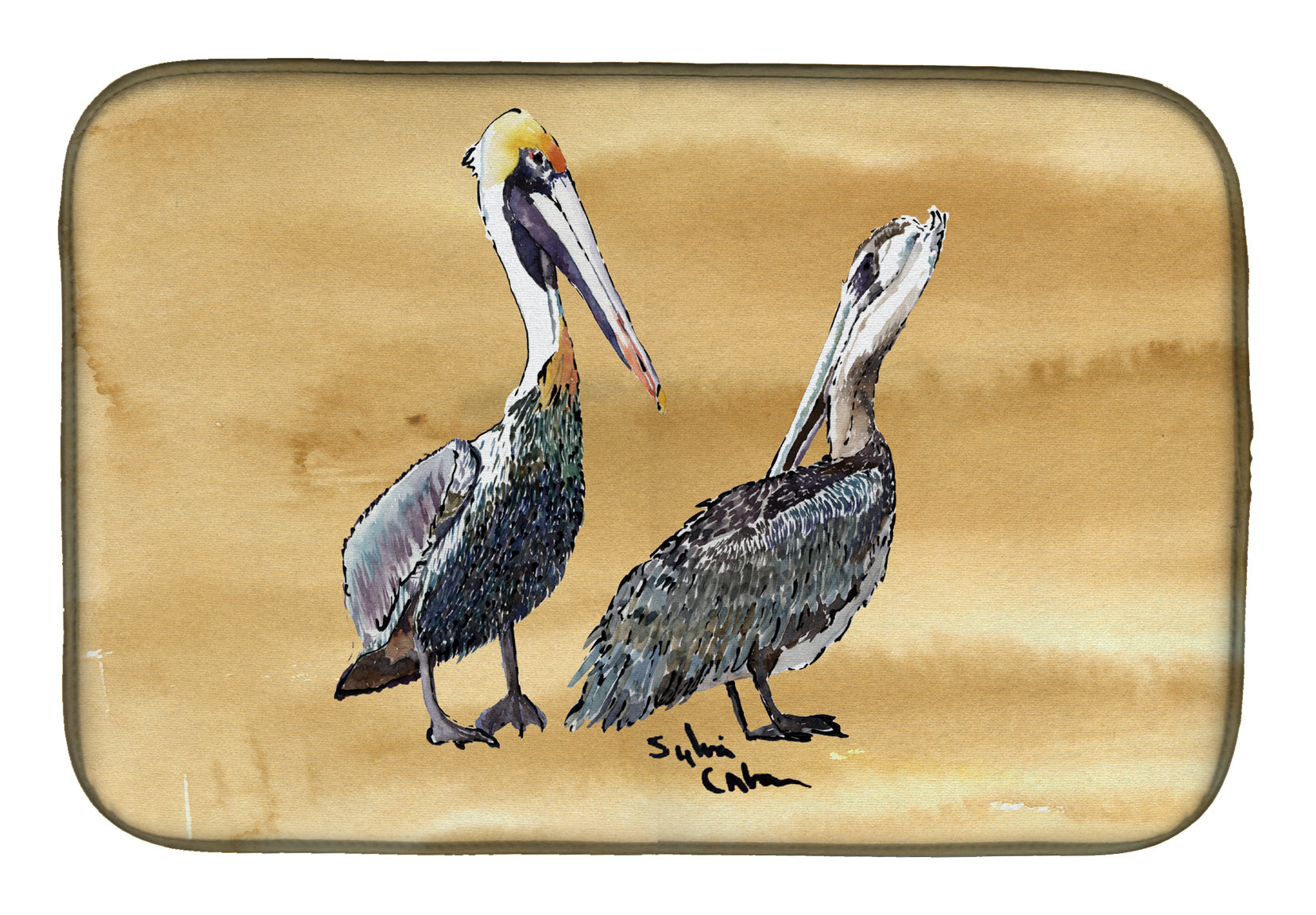 Pelican Dish Drying Mat Absorbent Dish Drying Mat Pad for Kitchen Counter Dish Drainer Mat for Countertop, 14 x 21", Multicolor