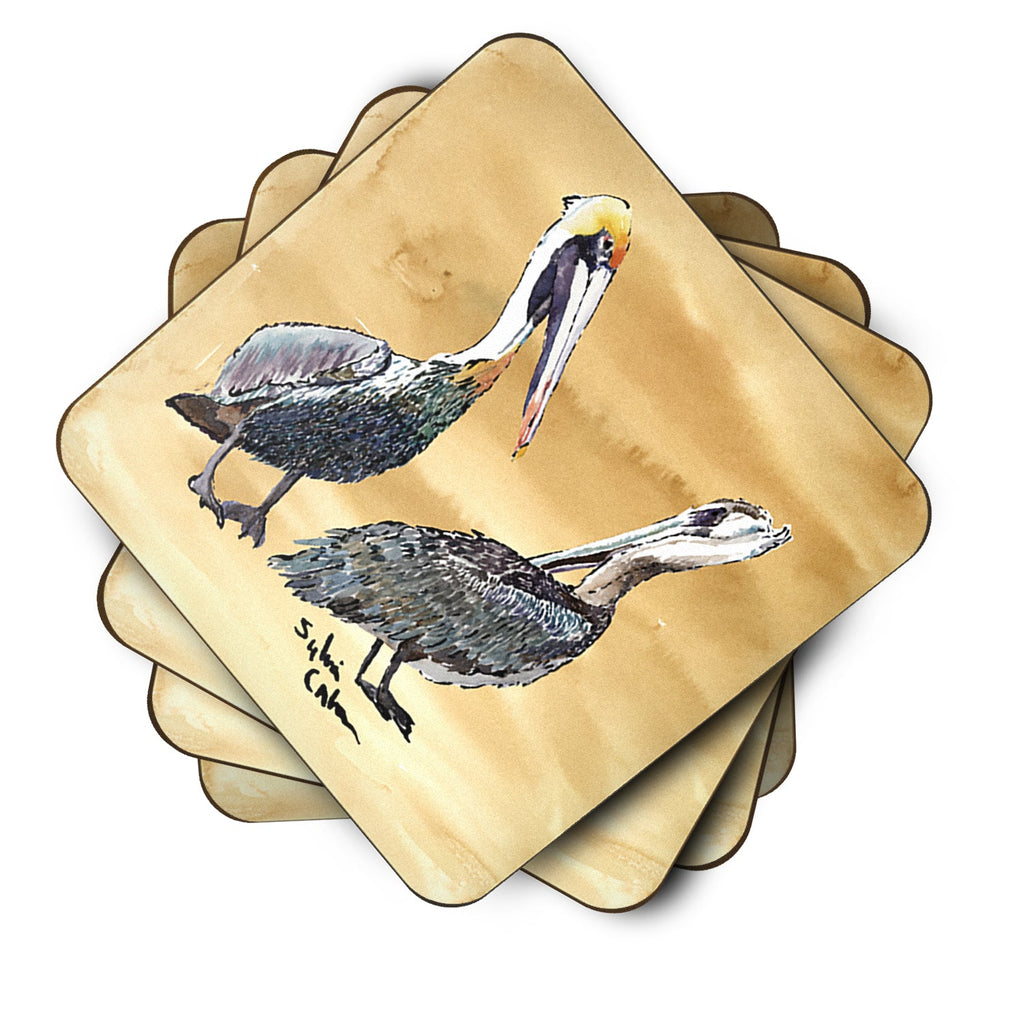 Pelican Foam Coasters Set of 4 Cup Coasters for Indoor Outdoor, Tabletop Protection, Anti Slip, Mouse pad Material