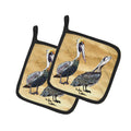 Pelican Pot Holder Set of 2 Heat Resistant Quilted Hot Pads 7.5 x 7.5 Inch, Insulated Kitchen Trivets for Cooking & Baking