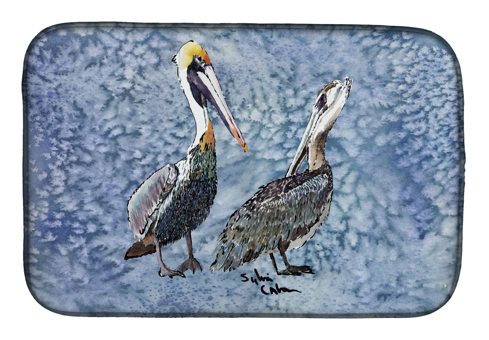 Pelican Dish Drying Mat Absorbent Dish Drying Mat Pad for Kitchen Counter Dish Drainer Mat for Countertop, 14 x 21", Multicolor