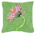 Gerber Daisy Pink Decorative Throw Pillow 14x14 Indoor Outdoor Accent Cushion, Fabric Cover with Insert for Sofa, Bed, Porch & Living Room