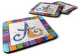 Letter A with Seahorse Foam Coasters Set of 4 Cup Coasters for Indoor Outdoor, Tabletop Protection, Anti Slip, Mouse pad Material