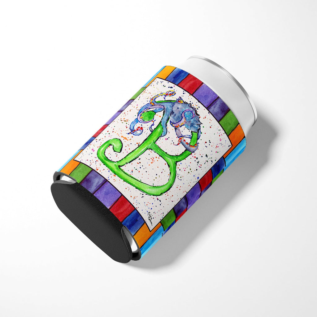 Beach and Seafood Letter B Can or Bottle Hugger Cooler Sleeve for Standard 12 oz Cans, Insulated Foam Beer & Soda Can Hugger Reusable