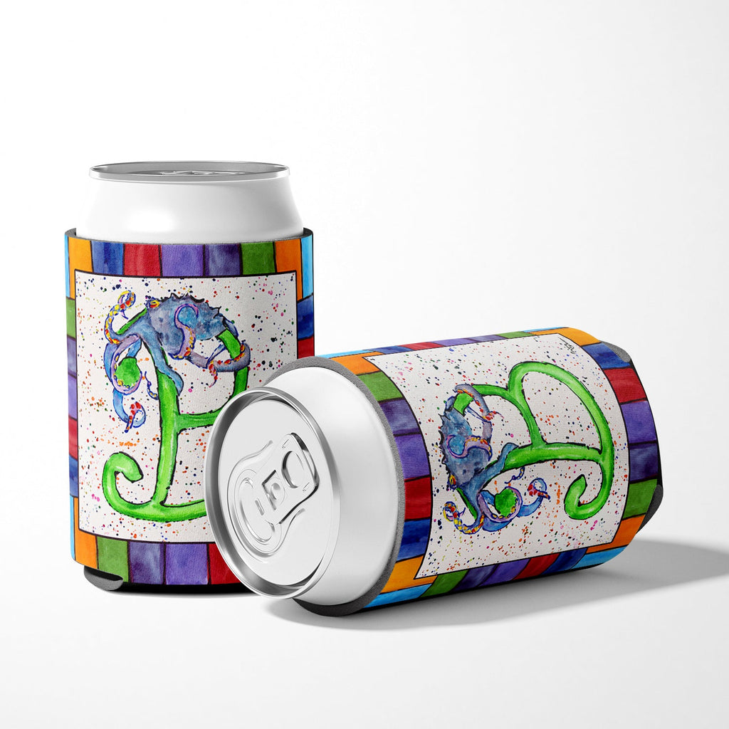 Beach and Seafood Letter B Can or Bottle Hugger Cooler Sleeve for Standard 12 oz Cans, Insulated Foam Beer & Soda Can Hugger Reusable