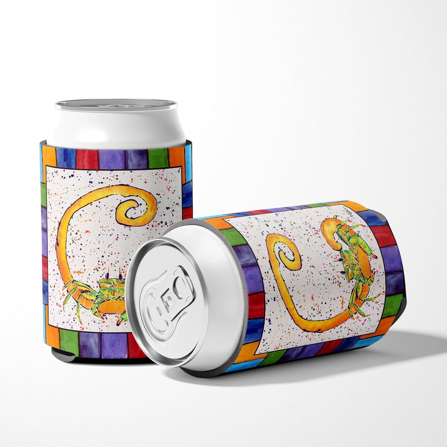 Beach and Seafood Letter C Can or Bottle Hugger Cooler Sleeve for Standard 12 oz Cans, Insulated Foam Beer & Soda Can Hugger Reusable