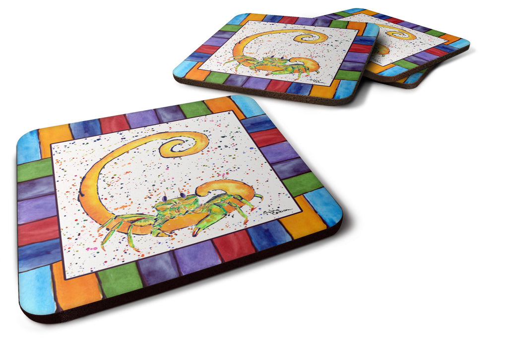 Beach and Seafood Letter C Foam Coasters Set of 4 Cup Coasters for Indoor Outdoor, Tabletop Protection, Anti Slip, Mouse pad Material
