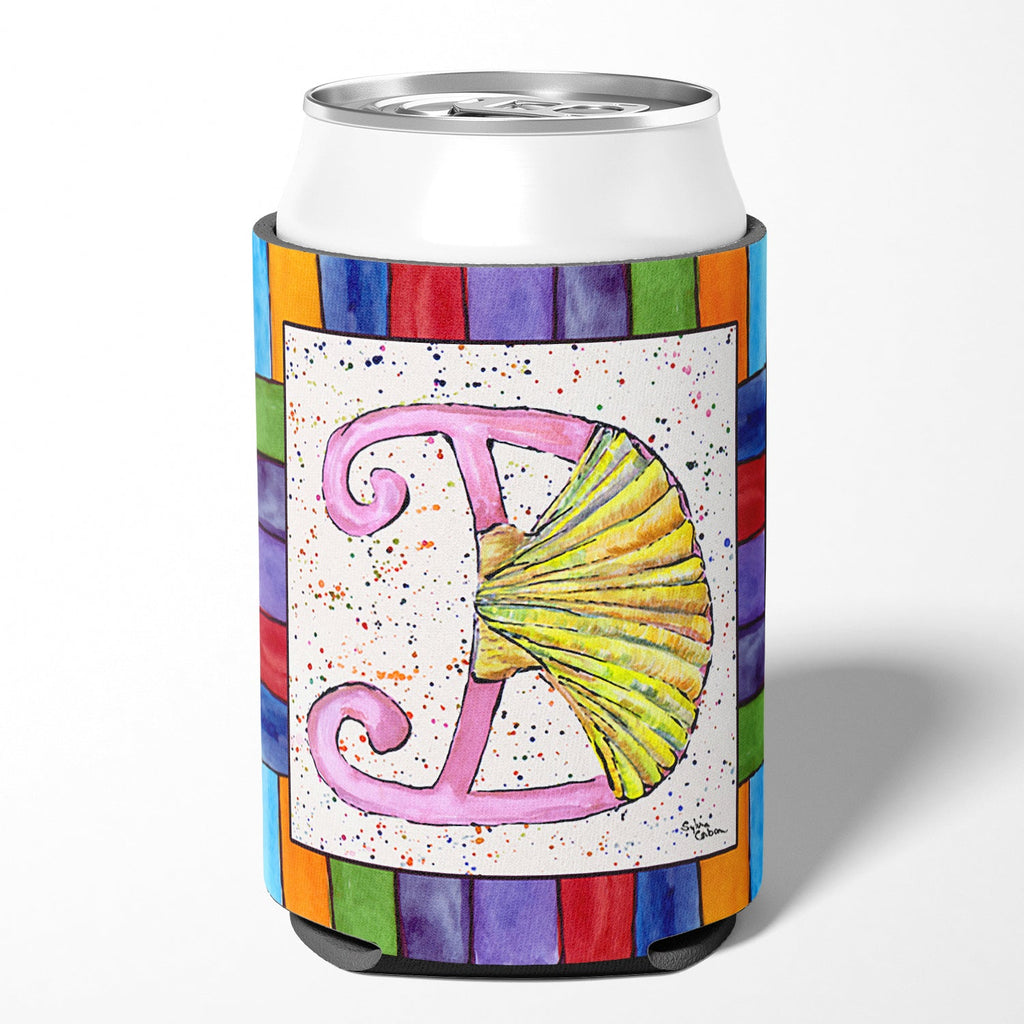 Beach and Seafood Letter D Can or Bottle Hugger Cooler Sleeve for Standard 12 oz Cans, Insulated Foam Beer & Soda Can Hugger Reusable