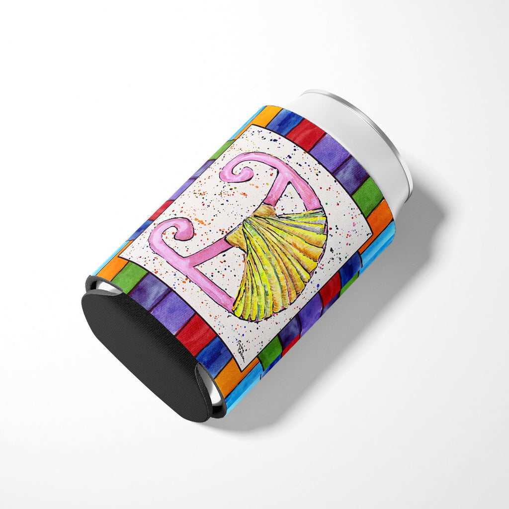 Beach and Seafood Letter D Can or Bottle Hugger Cooler Sleeve for Standard 12 oz Cans, Insulated Foam Beer & Soda Can Hugger Reusable