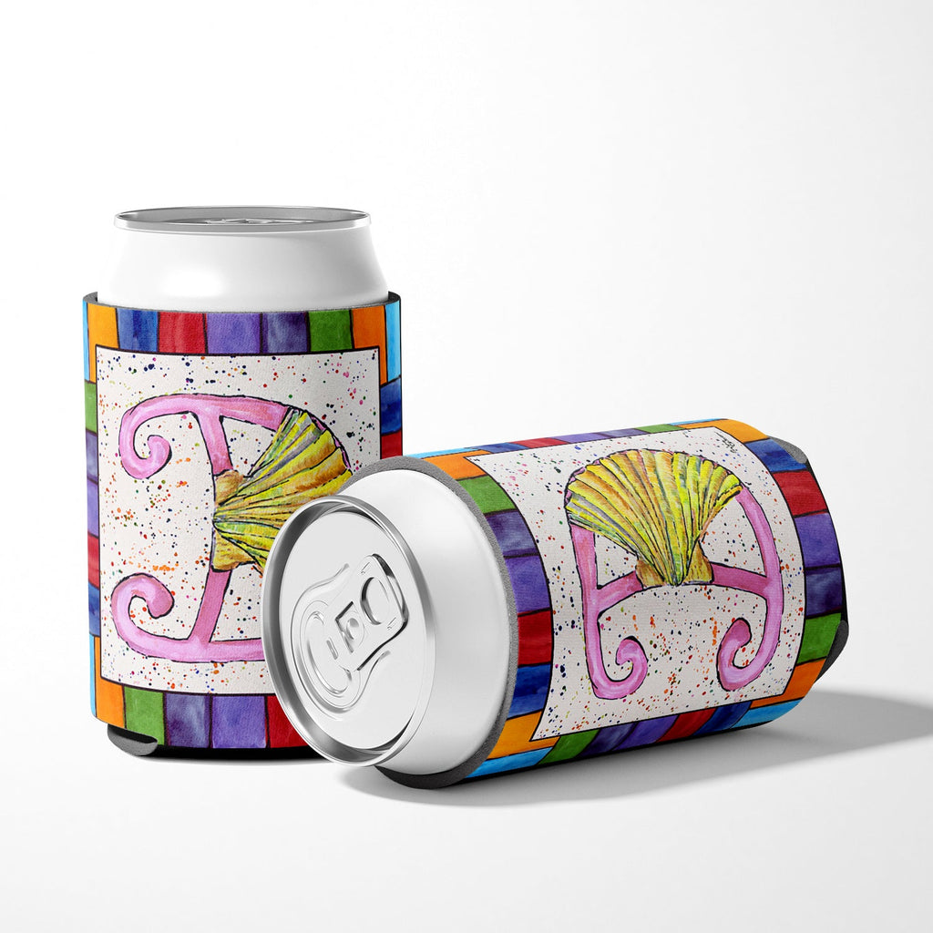Beach and Seafood Letter D Can or Bottle Hugger Cooler Sleeve for Standard 12 oz Cans, Insulated Foam Beer & Soda Can Hugger Reusable