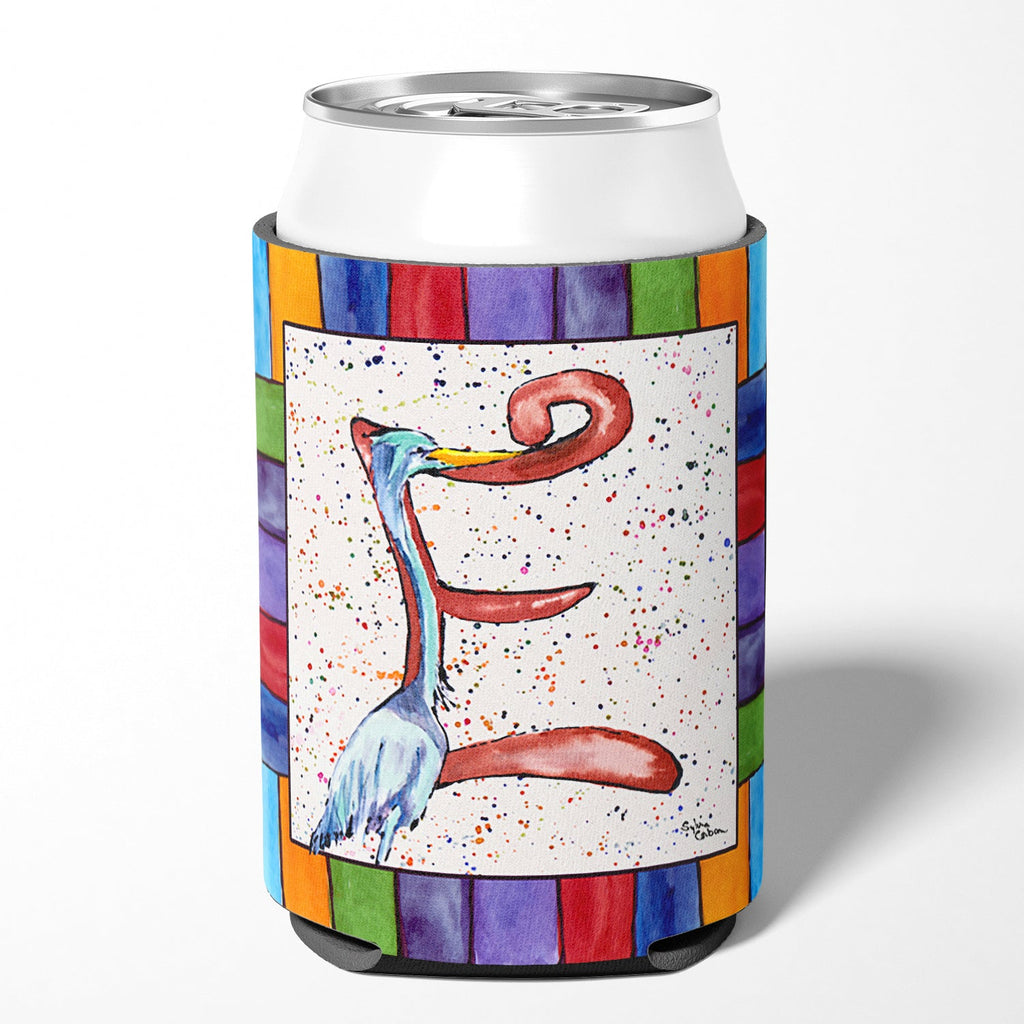 Beach and Seafood Letter E Can or Bottle Hugger Cooler Sleeve for Standard 12 oz Cans, Insulated Foam Beer & Soda Can Hugger Reusable