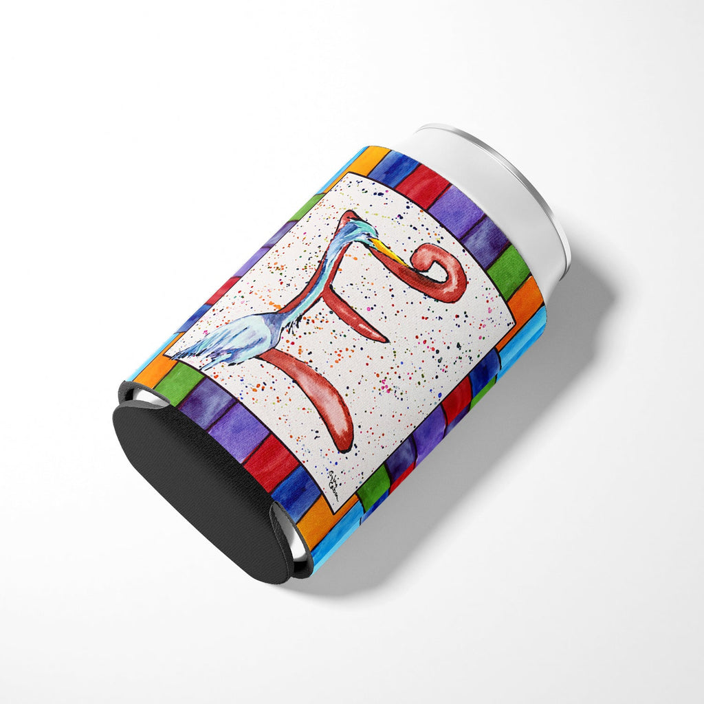 Beach and Seafood Letter E Can or Bottle Hugger Cooler Sleeve for Standard 12 oz Cans, Insulated Foam Beer & Soda Can Hugger Reusable