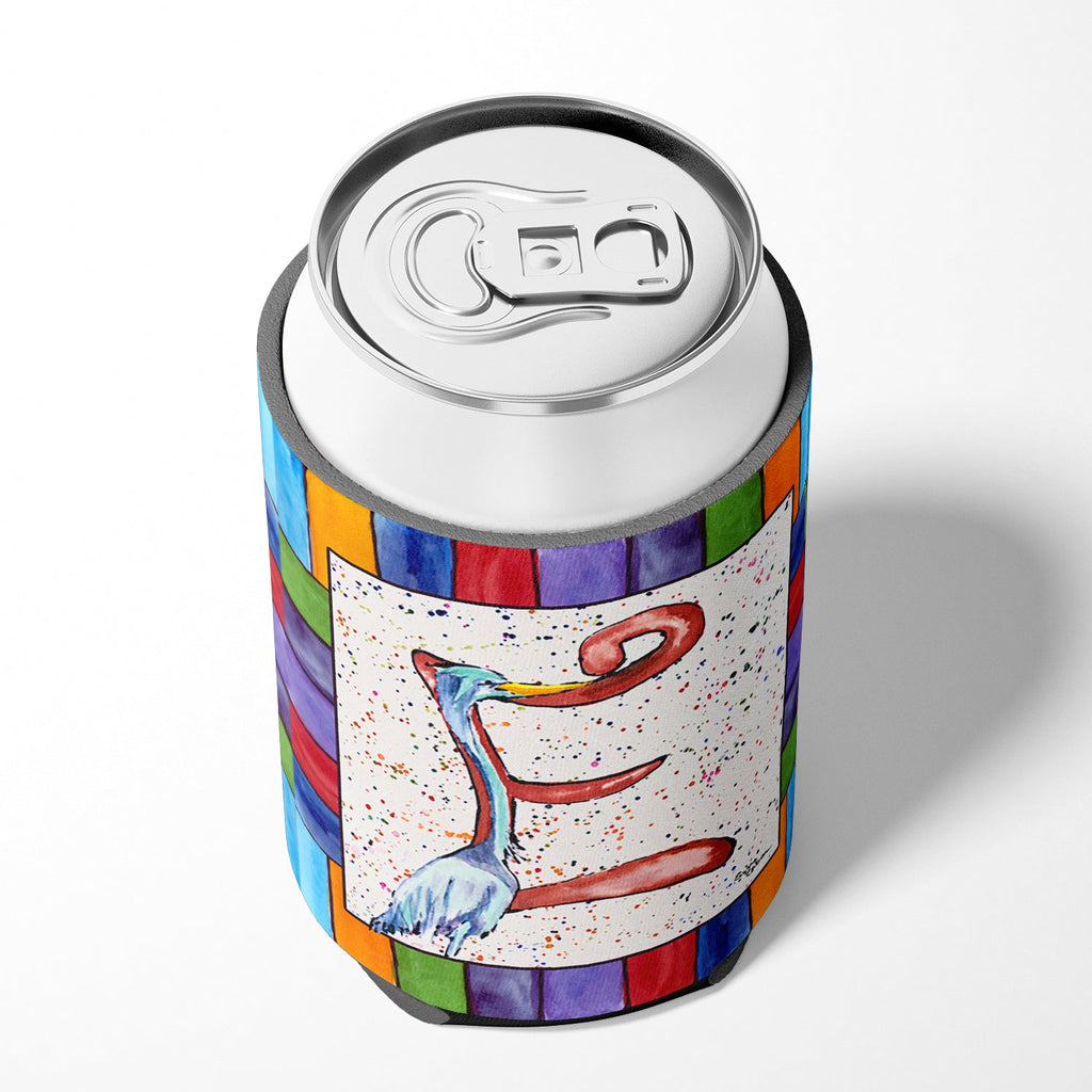 Beach and Seafood Letter E Can or Bottle Hugger Cooler Sleeve for Standard 12 oz Cans, Insulated Foam Beer & Soda Can Hugger Reusable