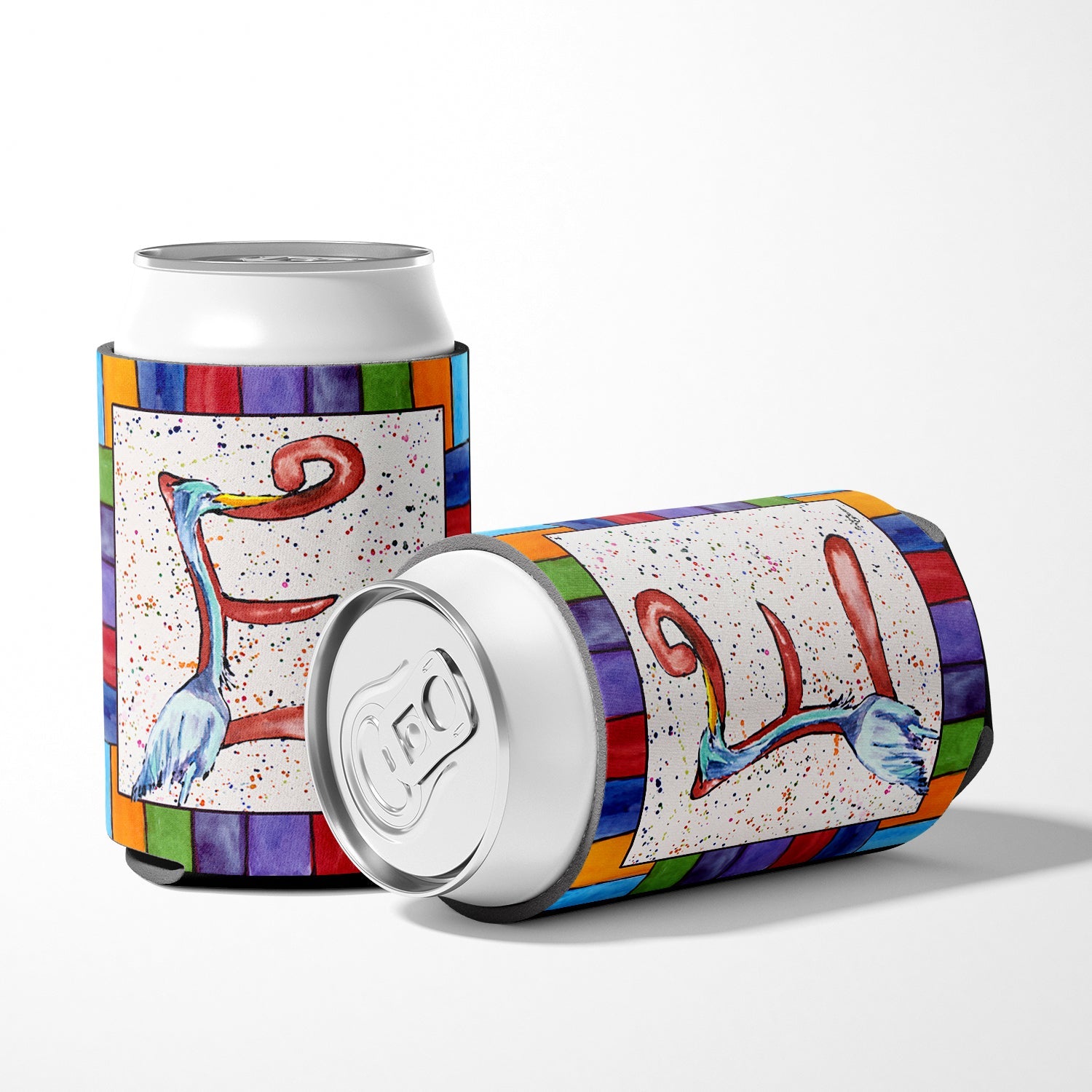 Beach and Seafood Letter E Can or Bottle Hugger Cooler Sleeve for Standard 12 oz Cans, Insulated Foam Beer & Soda Can Hugger Reusable