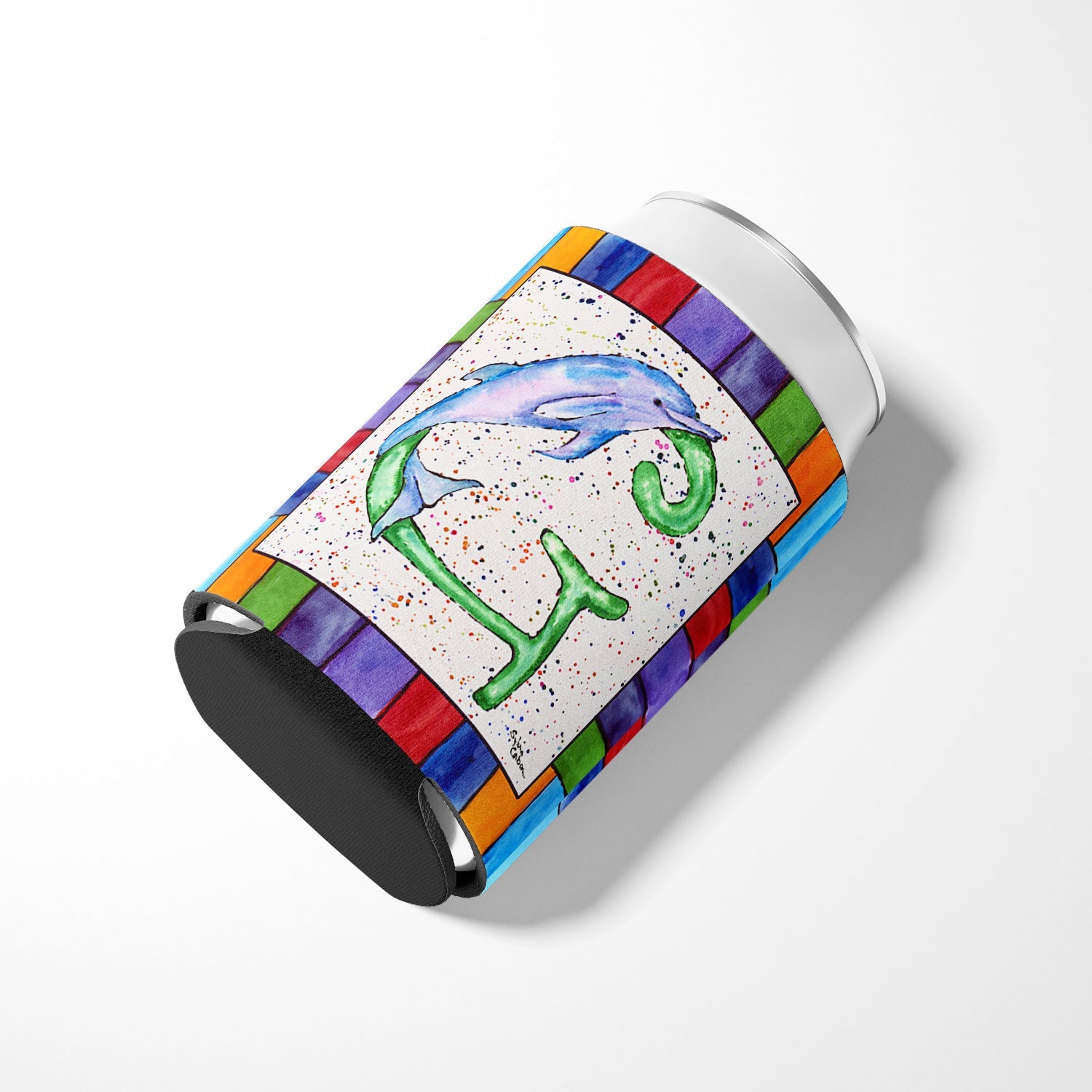 Beach and Seafood Letter G Can or Bottle Hugger Cooler Sleeve for Standard 12 oz Cans, Insulated Foam Beer & Soda Can Hugger Reusable