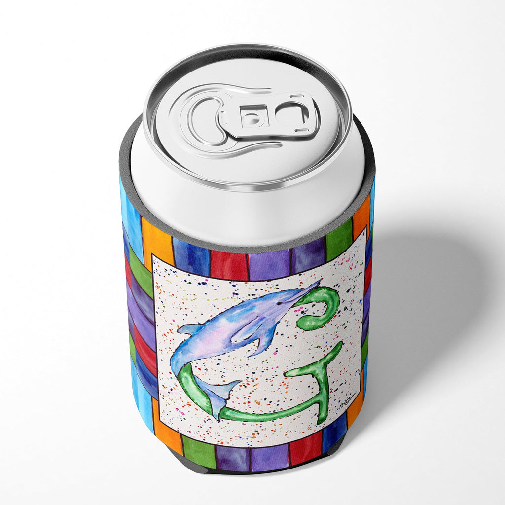 Beach and Seafood Letter G Can or Bottle Hugger Cooler Sleeve for Standard 12 oz Cans, Insulated Foam Beer & Soda Can Hugger Reusable