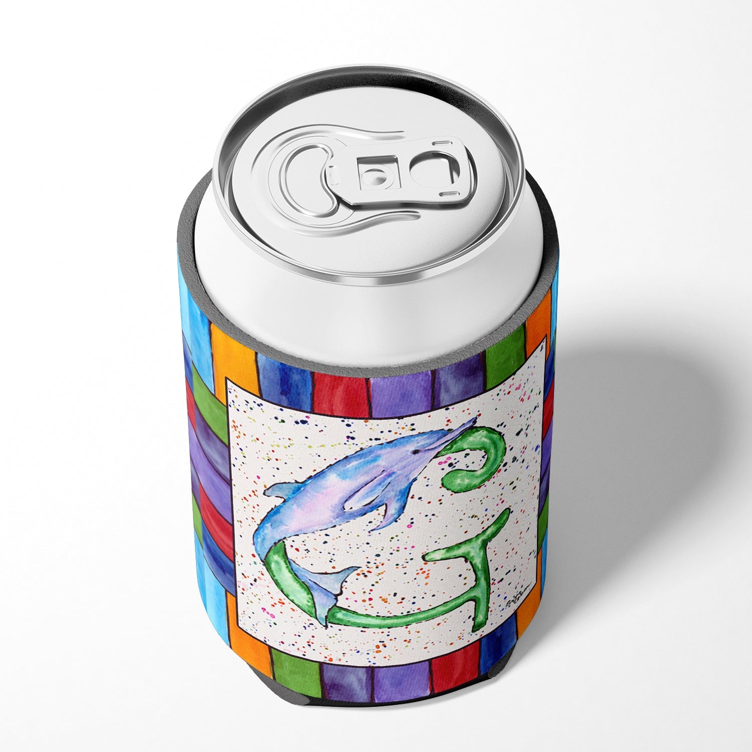 Beach and Seafood Letter G Can or Bottle Hugger Cooler Sleeve for Standard 12 oz Cans, Insulated Foam Beer & Soda Can Hugger Reusable