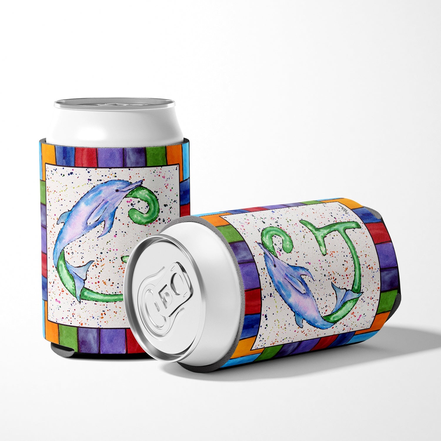 Beach and Seafood Letter G Can or Bottle Hugger Cooler Sleeve for Standard 12 oz Cans, Insulated Foam Beer & Soda Can Hugger Reusable