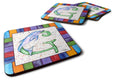 Beach and Seafood Letter G Foam Coasters Set of 4 Cup Coasters for Indoor Outdoor, Tabletop Protection, Anti Slip, Mouse pad Material