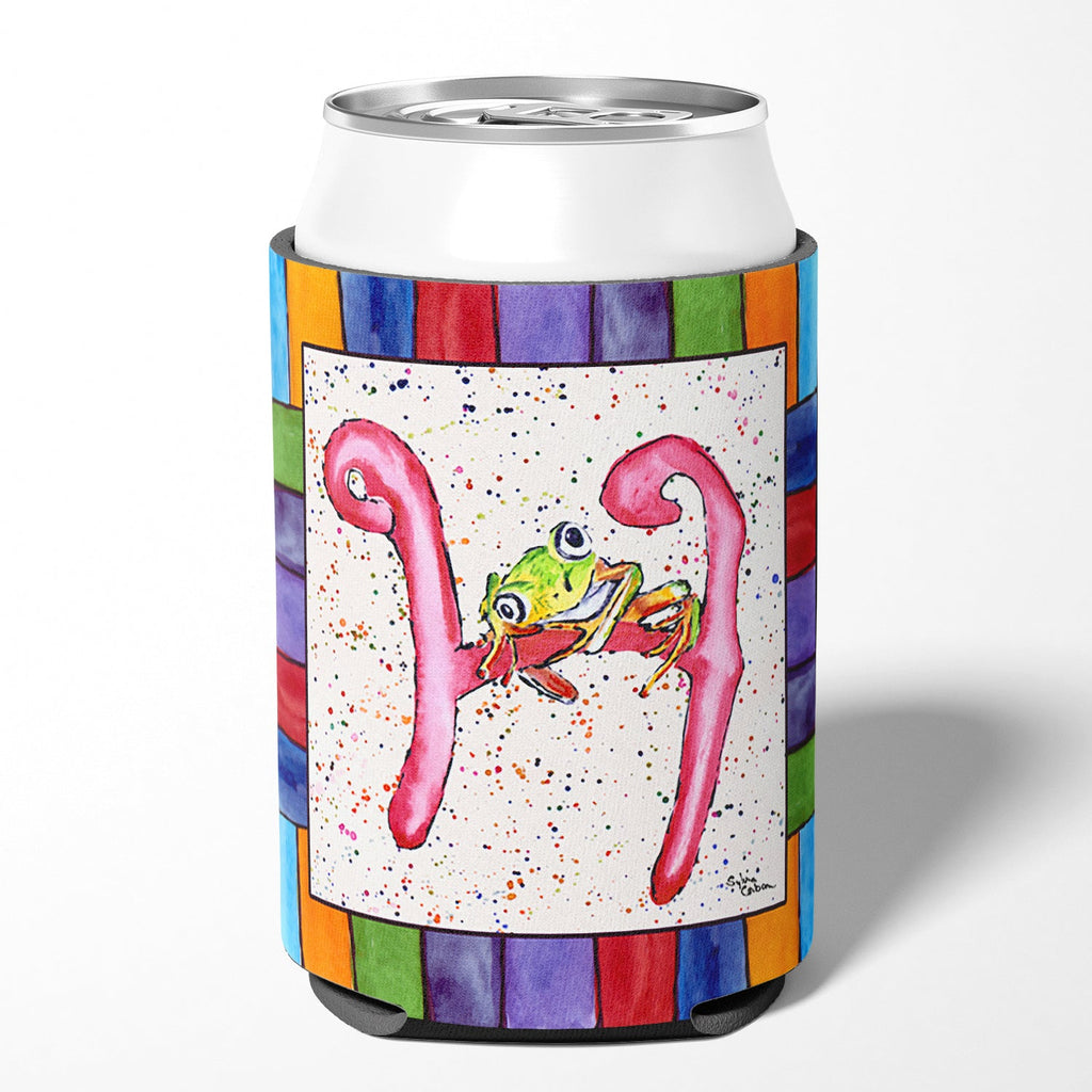 Beach and Seafood Letter H Can or Bottle Hugger Cooler Sleeve for Standard 12 oz Cans, Insulated Foam Beer & Soda Can Hugger Reusable