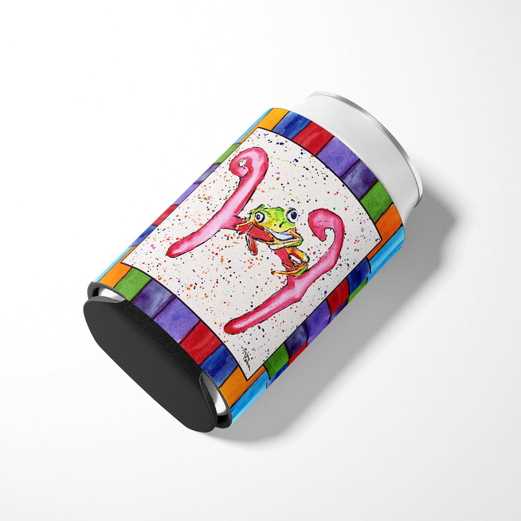 Beach and Seafood Letter H Can or Bottle Hugger Cooler Sleeve for Standard 12 oz Cans, Insulated Foam Beer & Soda Can Hugger Reusable