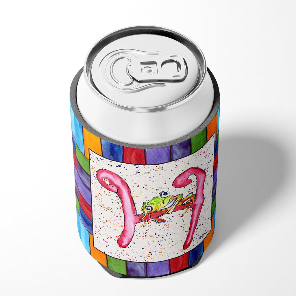 Beach and Seafood Letter H Can or Bottle Hugger Cooler Sleeve for Standard 12 oz Cans, Insulated Foam Beer & Soda Can Hugger Reusable