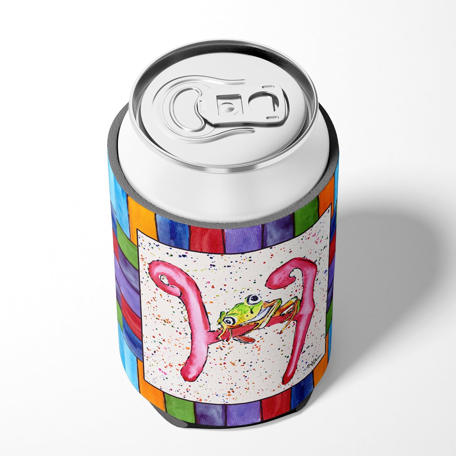 Beach and Seafood Letter H Can or Bottle Hugger Cooler Sleeve for Standard 12 oz Cans, Insulated Foam Beer & Soda Can Hugger Reusable