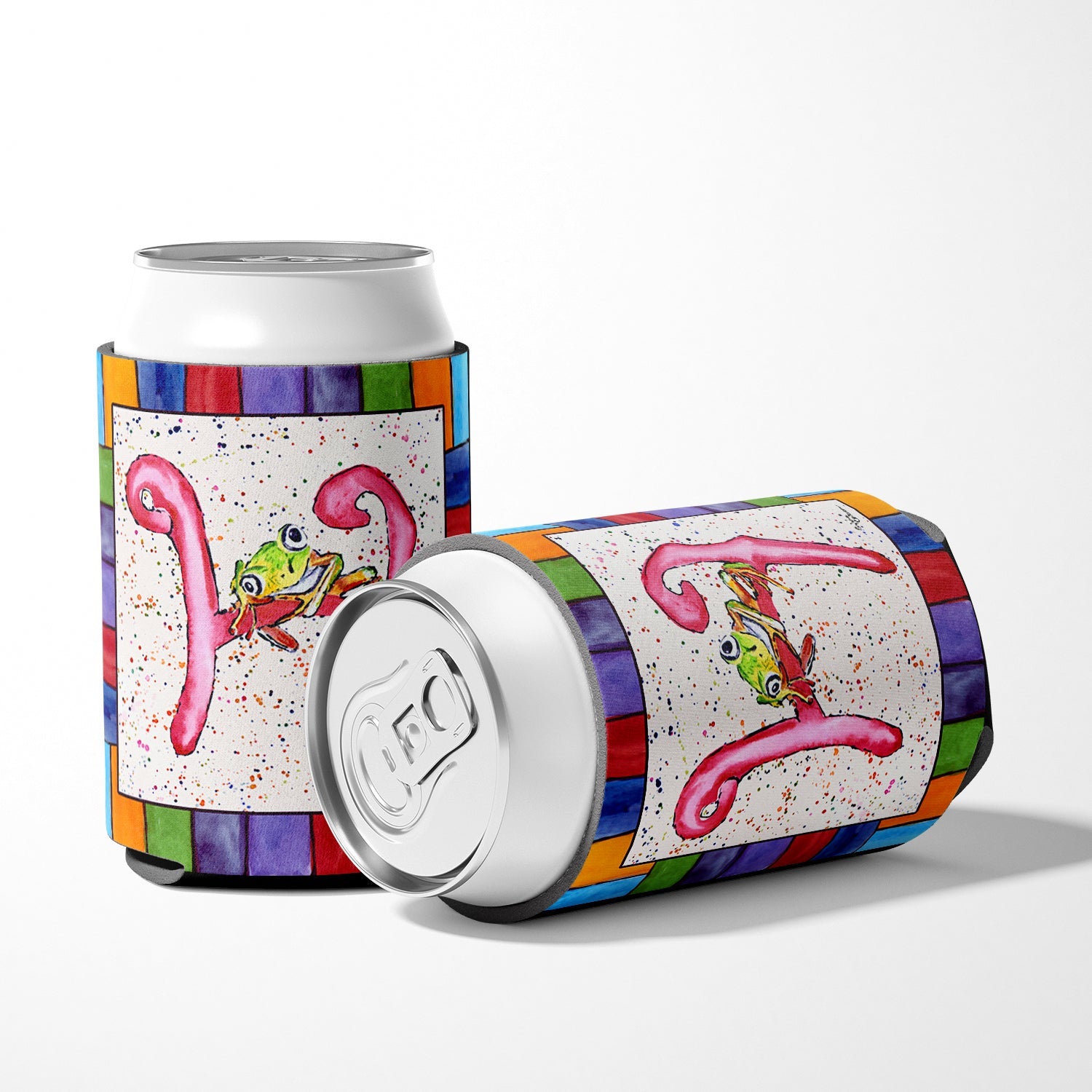 Beach and Seafood Letter H Can or Bottle Hugger Cooler Sleeve for Standard 12 oz Cans, Insulated Foam Beer & Soda Can Hugger Reusable