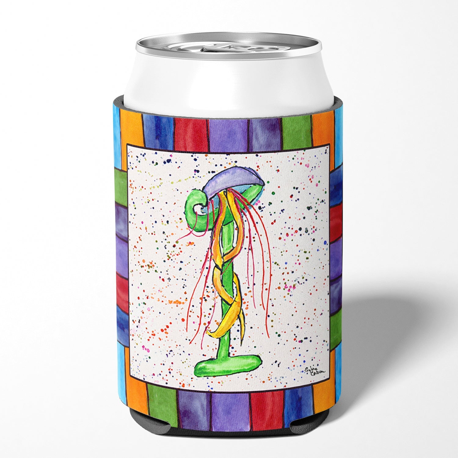 Beach and Seafood Letter I Can or Bottle Hugger Cooler Sleeve for Standard 12 oz Cans, Insulated Foam Beer & Soda Can Hugger Reusable